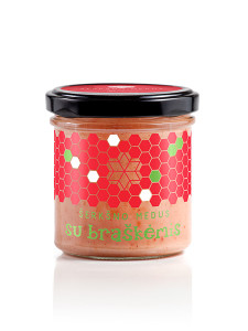 Honey with strawberries